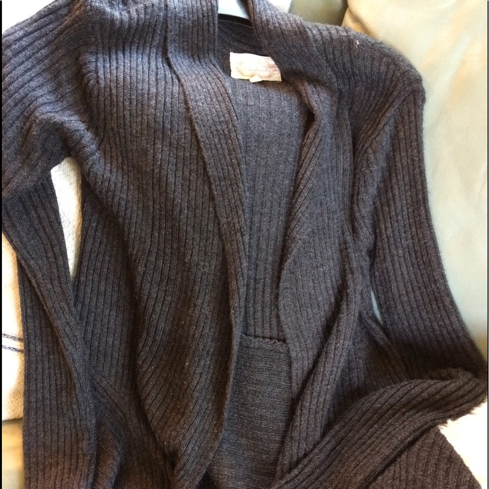Long charcoal grey sweater
